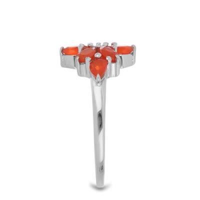 BUY STERLING SILVER ORANGE KYANITE GEMSTONE FLORAL RING 